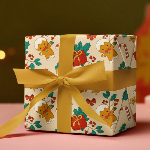 Gingerbread Christmas Pattern Wrapping Paper