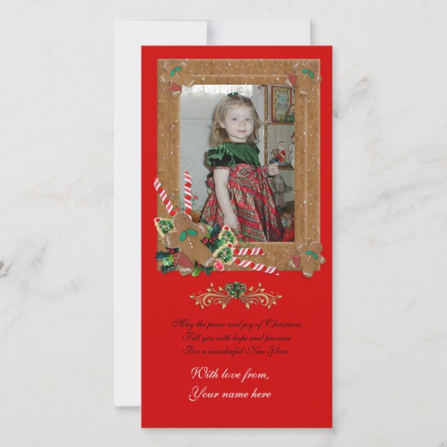Gingerbread Christmas photo card (Front)