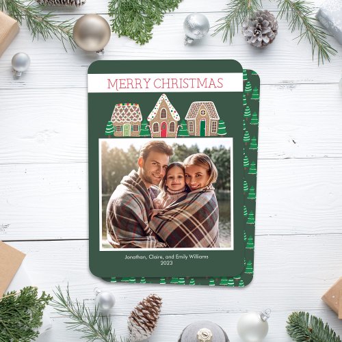Gingerbread Christmas Photo Card for Family