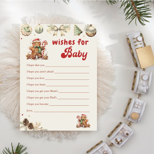 Gingerbread Christmas Santa Wishes for Baby Game Invitation