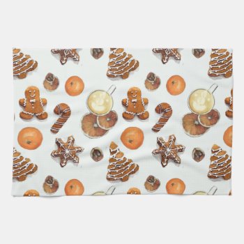 Gingerbread Christmas Scent Kitchen Towel by ChristmaSpirit at Zazzle