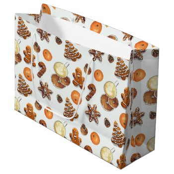 Gingerbread Christmas Scent Large Gift Bag by ChristmaSpirit at Zazzle