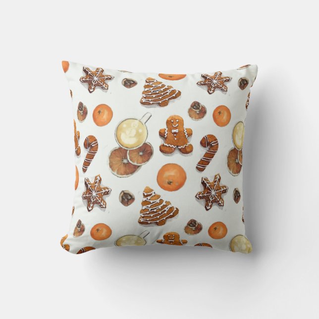 Gingerbread Christmas Scent Throw Pillow (Front)