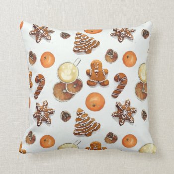 Gingerbread Christmas Scent Throw Pillow by ChristmaSpirit at Zazzle