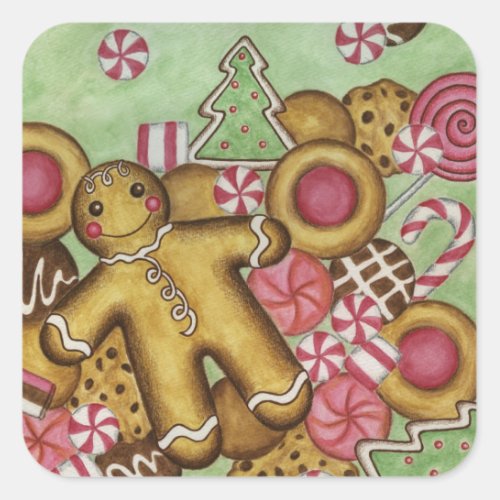 Gingerbread Christmas Sticker