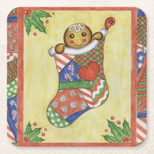 Gingerbread Christmas Stocking Coasters