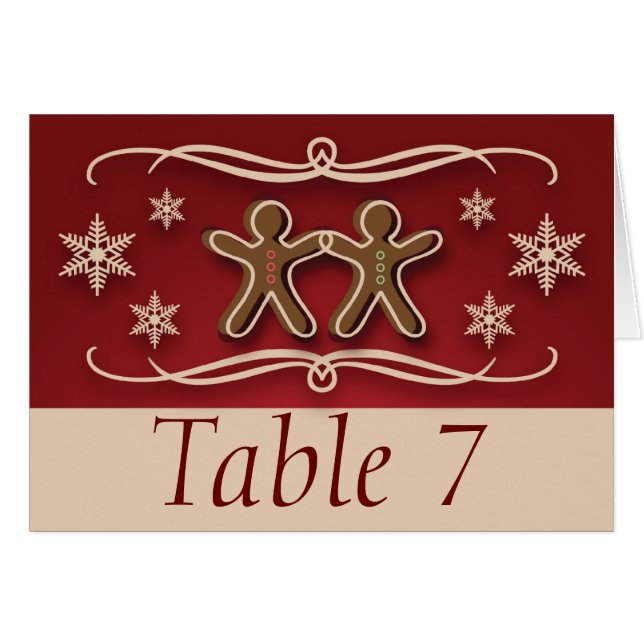 Gingerbread Christmas Table Place Cards (Front Horizontal)