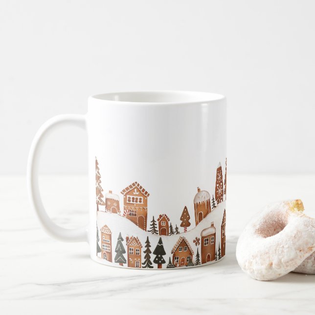 Gingerbread Christmas Town Mug  (With Donut)