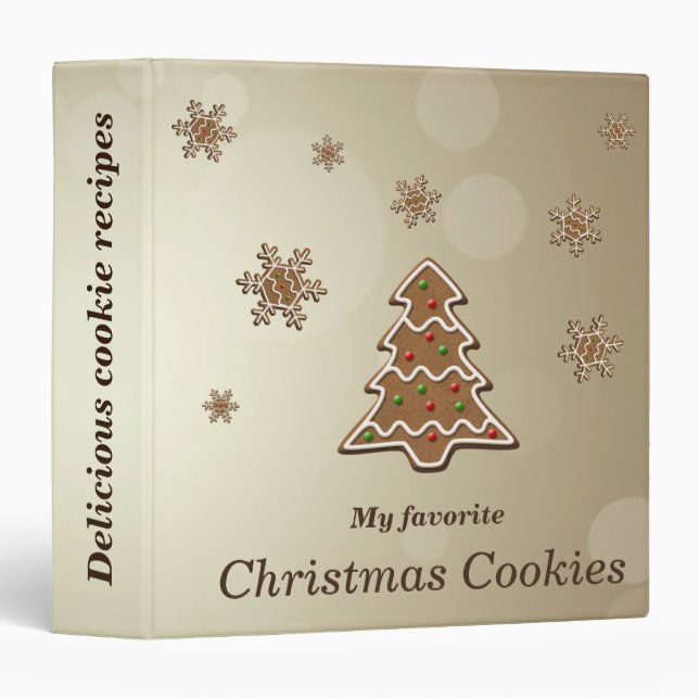 Gingerbread Christmas Tree 3 Ring Binder (Front/Spine)