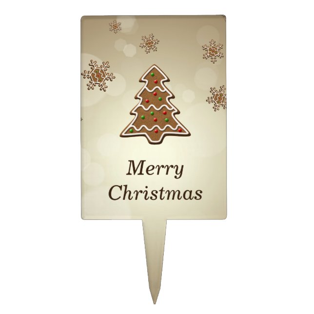 Gingerbread Christmas Tree Cake Topper (Front)