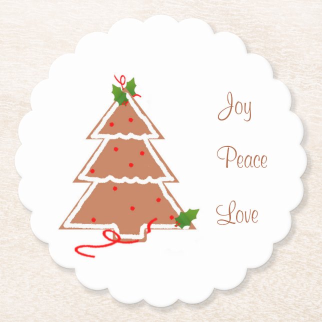 Gingerbread Christmas Tree Coasters (Front)
