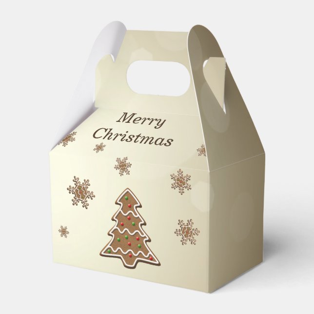 Gingerbread Christmas Tree Favor Boxes (Front Side)