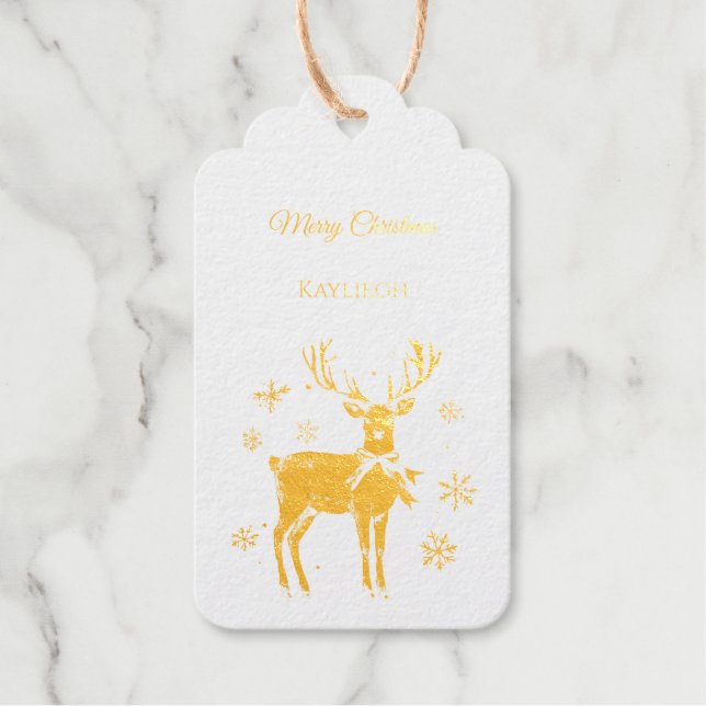 Gingerbread Christmas Tree Foil Gift Tags (Front)