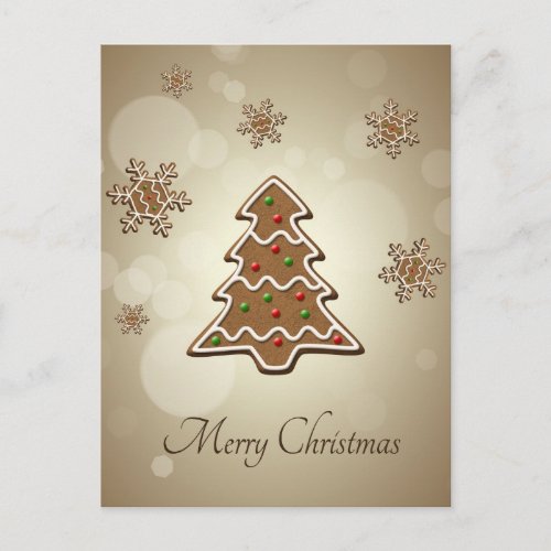 Gingerbread Christmas Tree Holiday Postcard