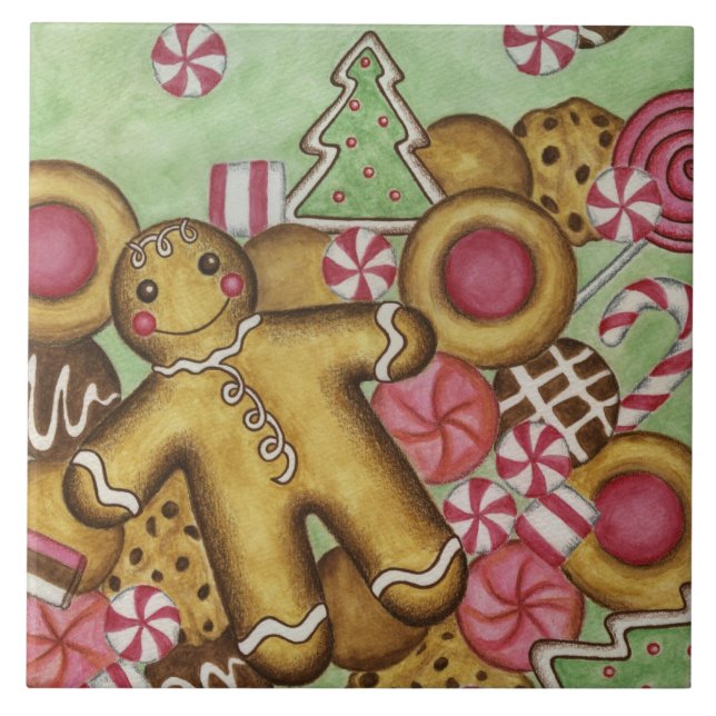 Gingerbread Christmas Trivet Tile (Front)