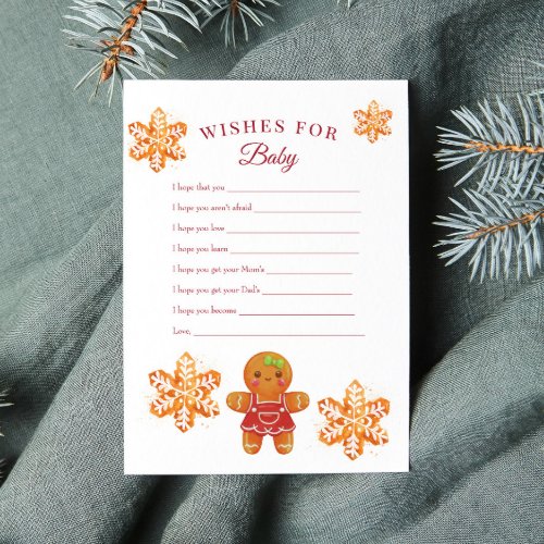 Gingerbread Christmas Wishes for Baby Activity Invitation