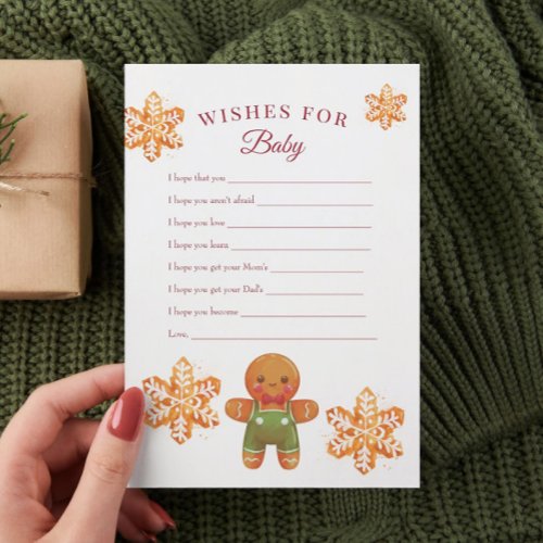 Gingerbread Christmas Wishes for Baby Game Invitation