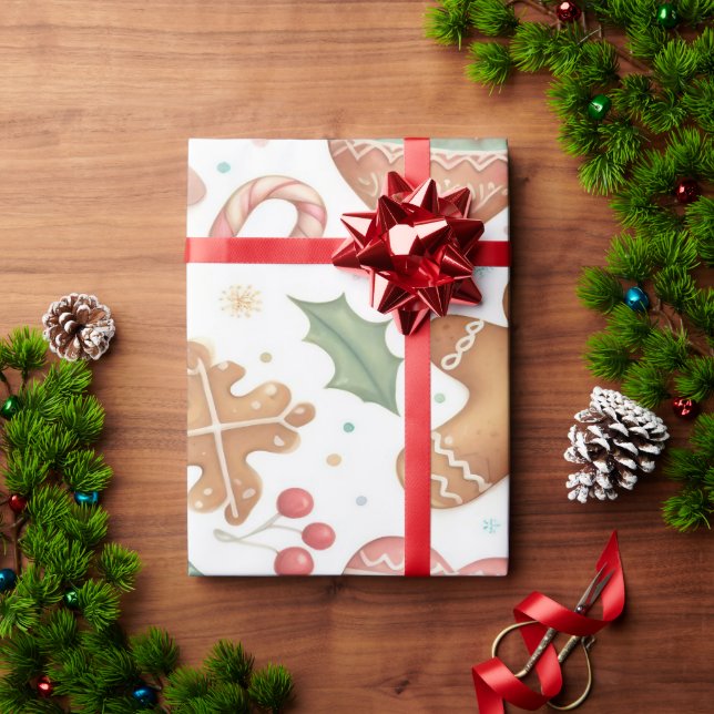 Gingerbread Christmas wrapping paper (Holiday Gift)