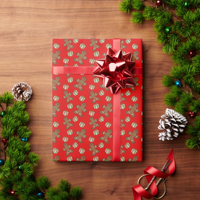 Gingerbread  Christmas Wrapping Paper (Holiday Gift)