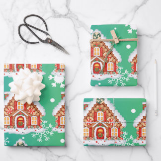 Gingerbread Christmas Wrapping Paper Sheets