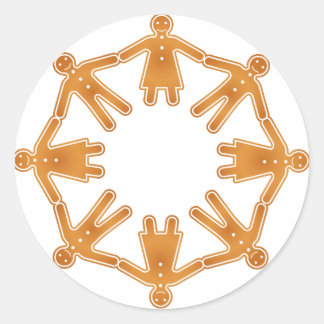 Gingerbread Circle Classic Round Sticker