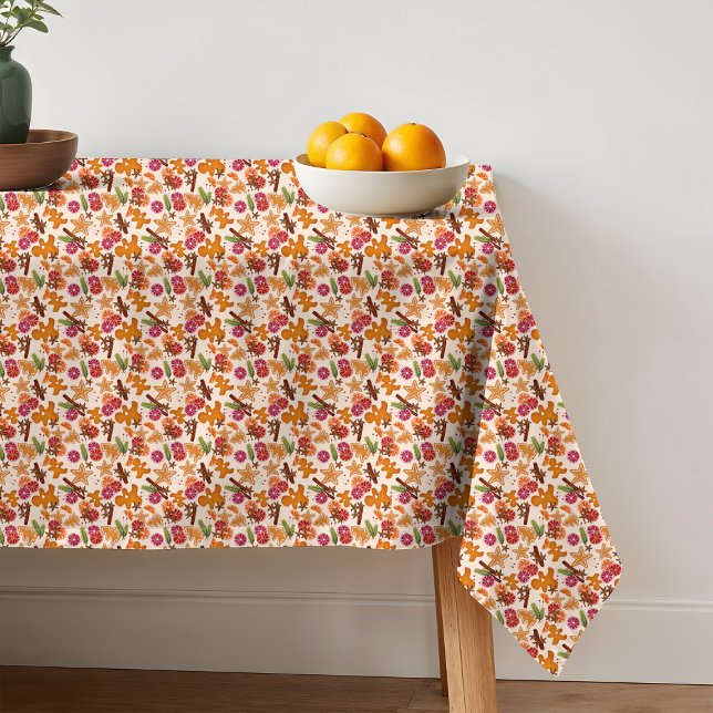 Gingerbread Citrus Spices Rustic Christmas Holiday Tablecloth (Creator Uploaded)