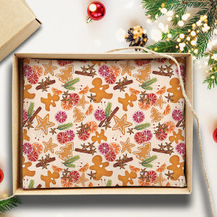 Gingerbread Citrus Spices Rustic Christmas Holiday Tissue Paper