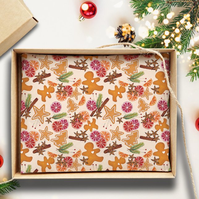 Gingerbread Citrus Spices Rustic Christmas Holiday Tissue Paper (Creator Uploaded)
