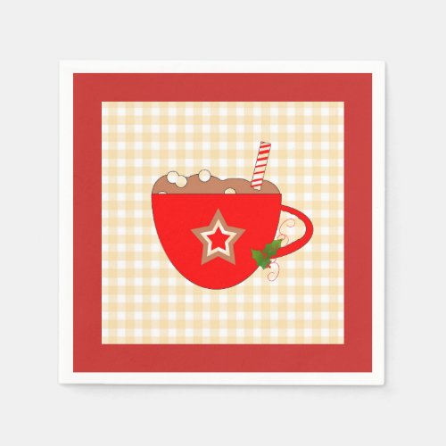 Gingerbread Cocoa Gingham Napkins