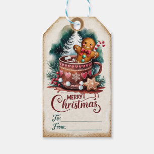 Gingerbread Cocoa & Snowflake Charm Gift Tags