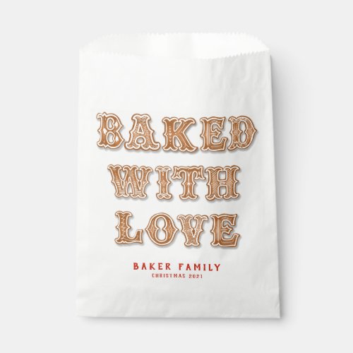 Gingerbread  Cookie  Baked with Love Favor Bag