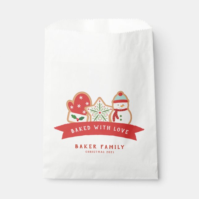 Gingerbread  Cookie | Baked with Love Favor Bag (Front)