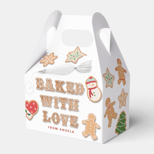 Gingerbread  Cookie | Baked with Love  Favor Box (Front Side)