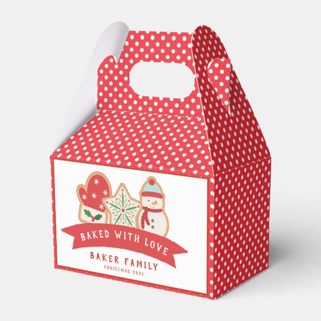 Gingerbread  Cookie | Baked with Love  Favor Boxes (Front Side)