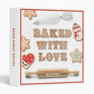 Gingerbread Cookie Baked with Love Recipe 3 Rin 3 Ring Binder