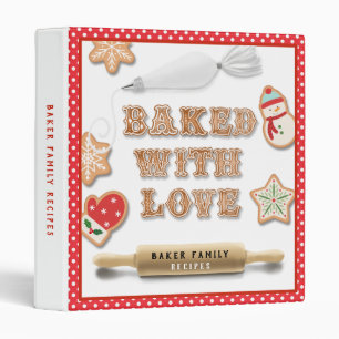 Gingerbread Cookie Baked with Love Recipe 3 Rin 3 Ring Binder