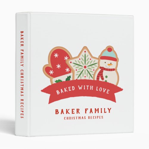 Gingerbread  Cookie  Baked with Love Recipe 3 Rin 3 Ring Binder