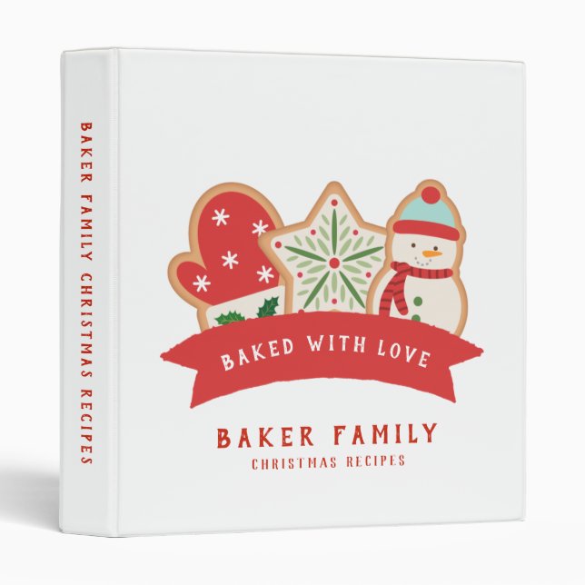 Gingerbread  Cookie | Baked with Love Recipe 3 Rin Ring Binder (Front/Spine)