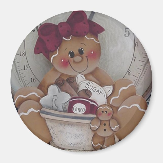 Gingerbread Cookie Baker Magnet (Front)