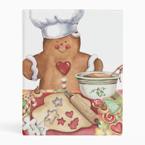 Gingerbread Cookie Baker Mini Binder 5 x 8