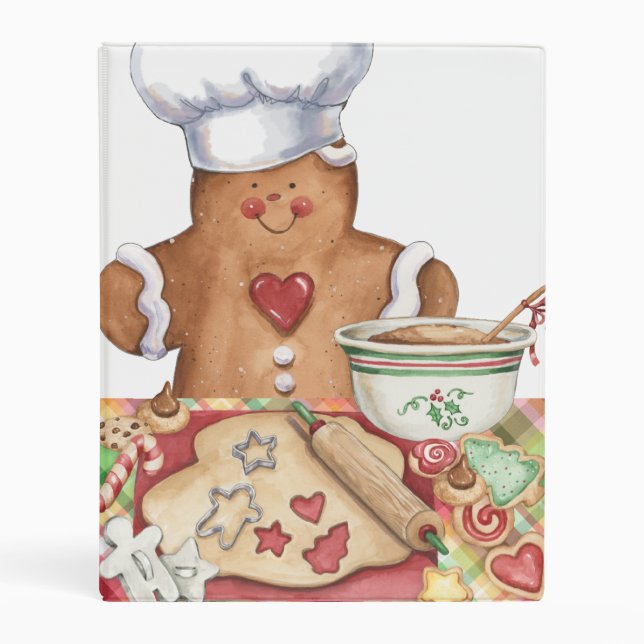 Gingerbread Cookie Baker Mini Binder 5" x 8" (Front)