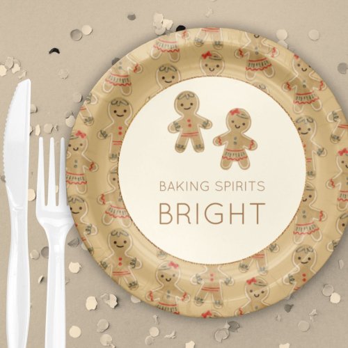 Gingerbread Cookie Baking Spirits Bright Paper Plates