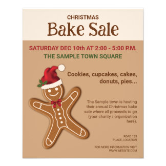 Gingerbread Cookie Christmas Bake Sale Flyer