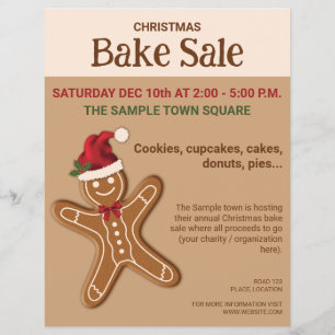 Gingerbread Cookie Christmas Bake Sale Flyer