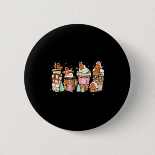 Gingerbread Cookie Christmas Coffee C Latte Drink Button