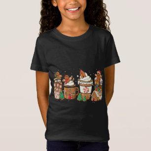 Gingerbread Cookie Christmas Coffee Cups Latte Dri T-Shirt