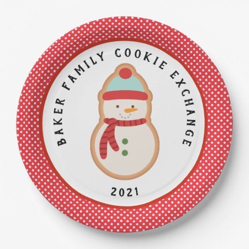 Gingerbread  Cookie  Christmas Cookie Exchange Pa Paper Plates