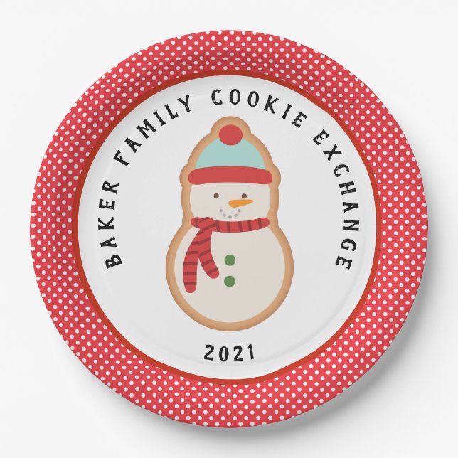 Gingerbread  Cookie | Christmas Cookie Exchange Pa Paper Plates (Front)