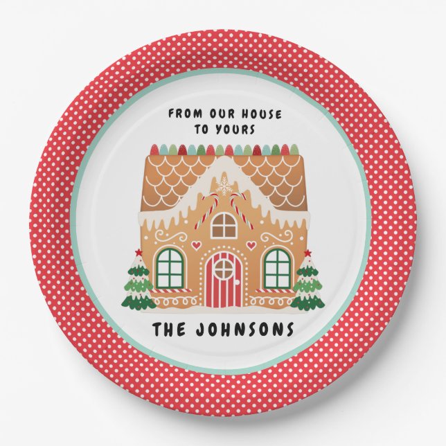 Gingerbread  Cookie | Christmas Cookie Exchange Paper Plates (Front)