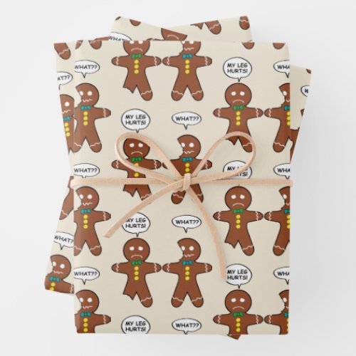 Gingerbread Cookie Christmas Funny Wrapping Paper Sheets